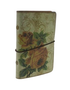 Libreta pequeña de bolsillo y para bolso con tapas decoradas estilo vintage