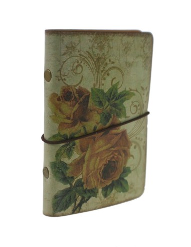 Llibreta petita de butxaca i per bossa amb tapes decorades estil vintage.