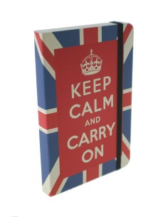 Bloc-notes de style vintage GARDER CALME et CONTINUER avec la couleur rouge