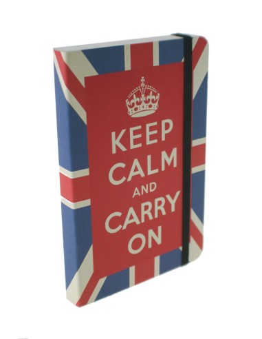 Bloc-notes de style vintage GARDER CALME et CONTINUER avec la couleur rouge