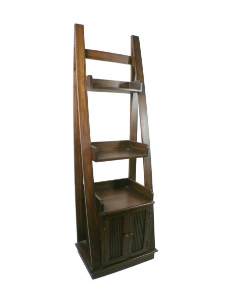 Estantería librería de madera maciza con armario inferior. Medidas: 190x40x57 cm.
