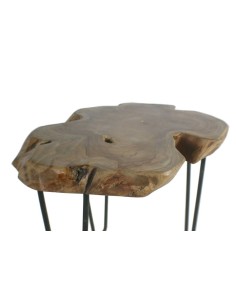 Table d'appoint en racine de teck avec pieds en métal de style nordique. 2