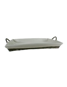 Bandeja para la ropa de planchado en mimbre color nogal y forrada en tela desmontable 2