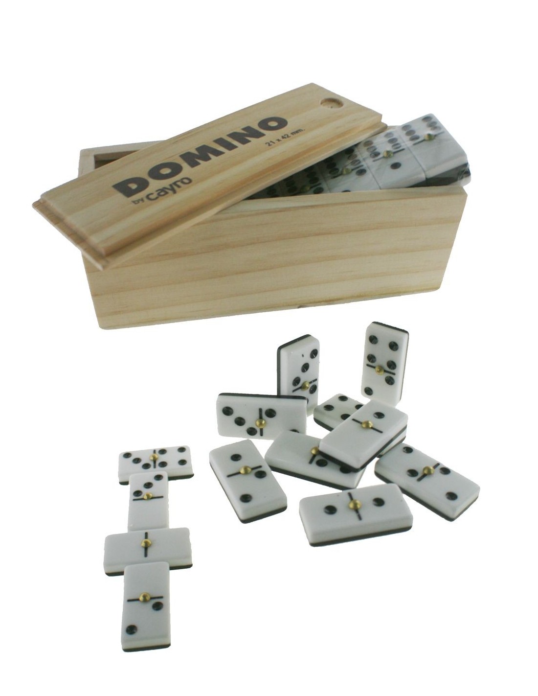 Jeu classique de dominos dans une boîte en bois pour 2 à 4 joueurs