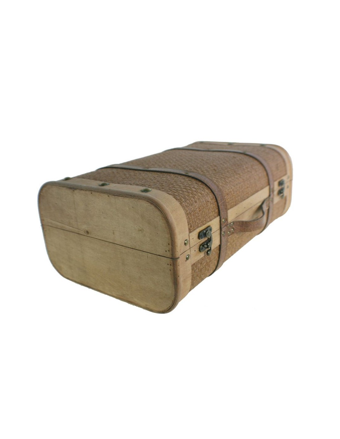 Valise de rangement 60x38x20,5 cm en métal et sapin naturel