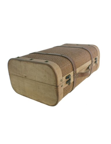 Valise moyenne en bois couleur naturelle décoration nordique vintage