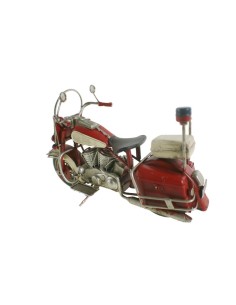 Moto decoración en metal color rojo blanco estilo retro para coleccionistas. 2