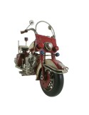 Moto decoración en metal color rojo blanco estilo retro para coleccionistas.