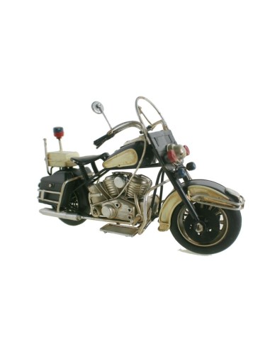 Décoration de moto en métal style rétro couleur noir blanc pour collectionneurs.