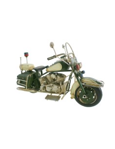 Moto decoración en metal color verde estilo retro para coleccionistas