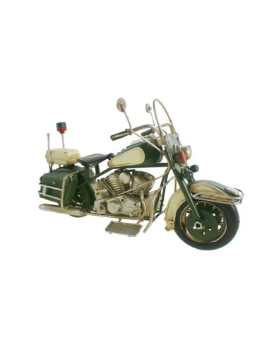 Décoration de moto dans un style rétro en métal vert pour les collectionneurs.