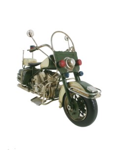 Moto decoración en metal color verde estilo retro para coleccionistas 2
