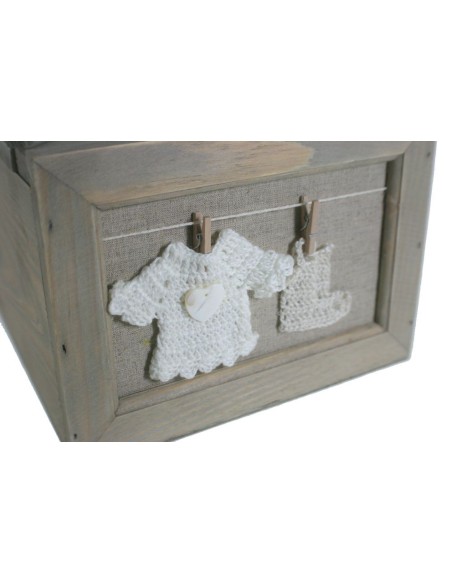 Caja de madera para fotos de copias 10x15 cm. de estilo rústico y de color vintage.