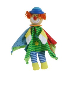 Marionnette à main design clown avec tête en bois jouet classique traditionnel pour garçons filles