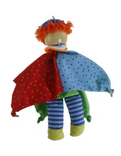 Marionnette à main design clown avec tête en bois jouet classique traditionnel pour garçons filles 2