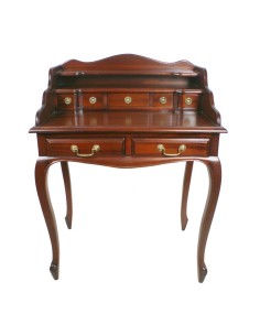 Petit bureau en bois d'acajou massif de style colonial 2