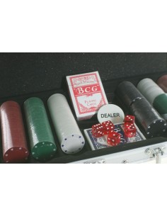 Juego de Póker con fichas multicolores y maletín aluminio, estuche de póker de juego de mesa. 2