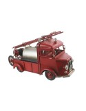 Réplica camión de bomberos en metal color rojo para coleccionistas.