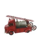 Réplica camión de bomberos en metal color rojo para coleccionistas.