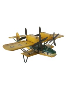 Réplique d'hydravion en métal jaune pour collectionneurs