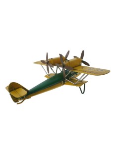 Réplica hidroavión de metal color amarillo para coleccionistas  2