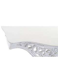 Mènsula lleixa fusta de mànec tallada color blanc patinat per paret decoració llar vintage 2