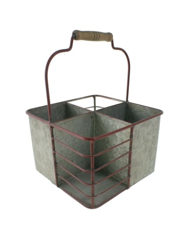 Bote organizador de metal  con 4 huecos para utensilios de cocina estilo vintage menaje de cocina decorativo para hogar original