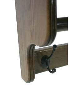 Porte manteau avec chapeau et barre pour écharpes en bois 2