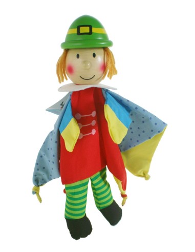 marionnette à main design prince avec tête en bois jouet classique traditionnel pour garçons filles