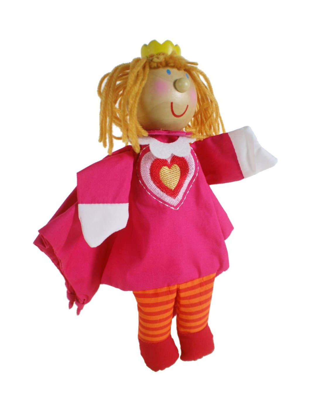 Marioneta Títere de mano diseño princesa con cabeza de madera juguete clásico tradicional para niños niñas