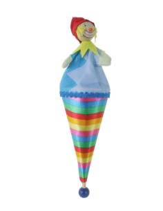 Títere en cucurucho de cartón y cara de madera juguete clásico y tradicional para niños niñas