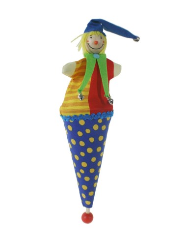 Títere en cucurucho de cartón y cara de madera juguete clásico y tradicional para niños niñas