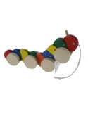 Juguete arrastre madera forma de gusano juego de cuerda para niños y niñas