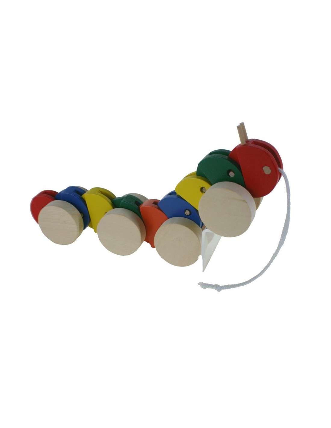 Juguete arrastre madera forma de gusano juego de cuerda para niños y niñas