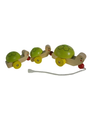 Juguete arrastre madera forma tortuga juego de cuerda para niños niñas Juguete arrastre madera forma tortuga juego de cuerda para niños niñas