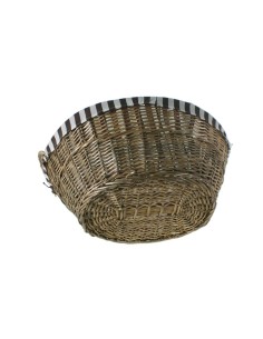 Canasto Grande Ovalado de Mimbre Forrado en Tela Vintage Elegancia y Funcionalidad para la Colada. 2