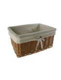 Cesta de mimbre color miel forrada