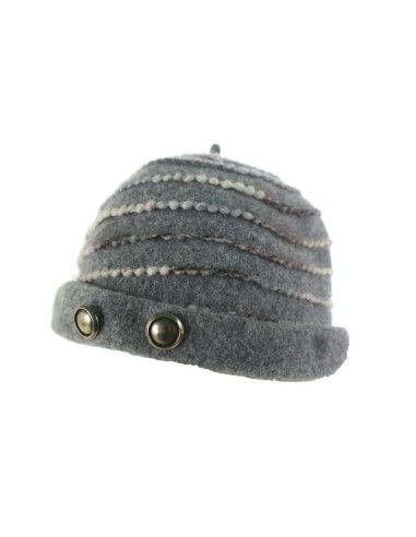 Chapeau d'hiver en laine en forme de casquette mode femme couleur grise cadeau idéal de mère 