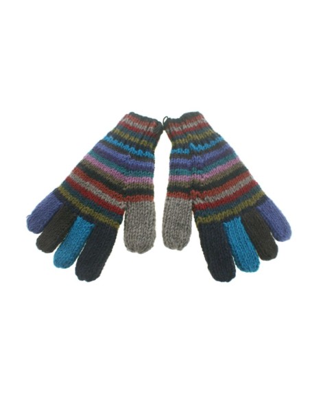 Guantes de invierno calientes de lana color azul unisex para el clima frio realizado artesanalmente. Talla única adulto.