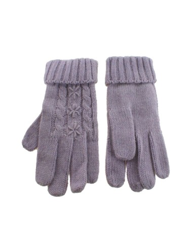 Gants de mitaines d'hiver pour dame couleur lilas style nordique chaud doux pour cadeau original d'hiver