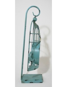 Horloge de table vintage en métal vert en forme de cage pour jardin 2