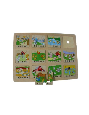 Puzzle en bois à emboîter, jeu éducatif de calcul arithmétique, addition et soustraction, jeu pour enfants