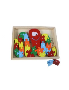 Puzzle de pieuvre en bois coloré avec lettres et chiffres jeu éducatif pour enfants pour apprendre l'alphabet.