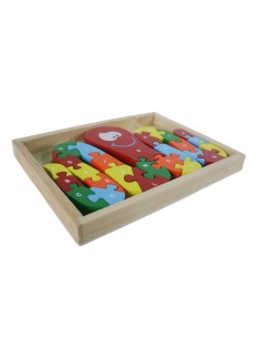 Puzle pop de fusta acolorida amb lletres i números joc educatiu infantil per aprendre l'abecedari 2