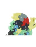 Puzzle encajable de madera con forma de caracol con Letras juego educativo infantil para aprender el abecedario.
