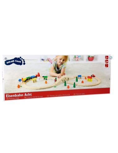 Train en Bois Avec Piste, Forme de 8 Avec Figurines, Jeu de Coordination et D'adresse.