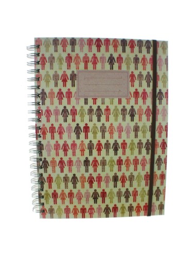 Cahier anneaux housse rigide design feuilles quadrillées et fermeture en caoutchouc. Format, A4.Dimensions