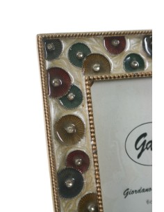 Marco de Fotos Metálico Diseño círculos Acabado Esmalte Vitrificado Decoración Hogar 2