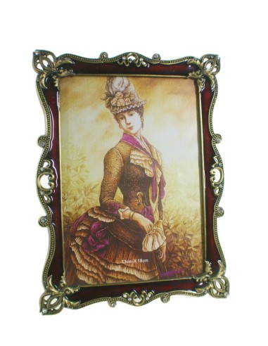 Cadre photo en métal de style romantique, peinture vitrifiée et strass, décoration de la maison.