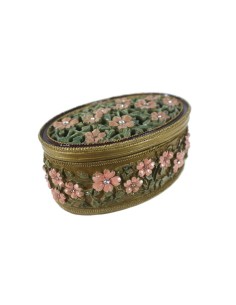 Conjunto de marco para foto y cajita en resina estilo romántico. 2